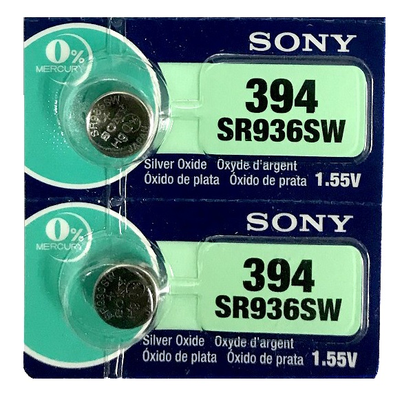 Sony 394 SR936SW AG9 SR45 SR936 1.55V Button Silver Oxide Battery (2 Pieces)