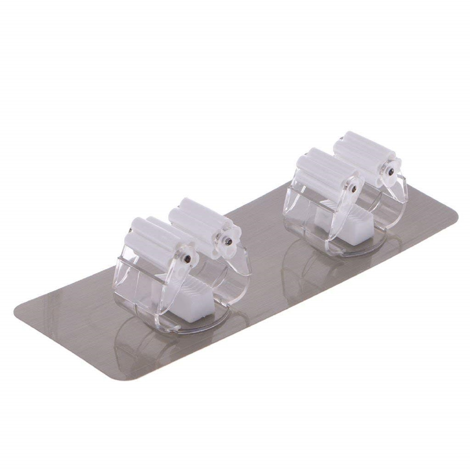 # Creative Home Magic Stainless Steel Mop Broom Holder Rack Stick Hanger (Double Slots - White)