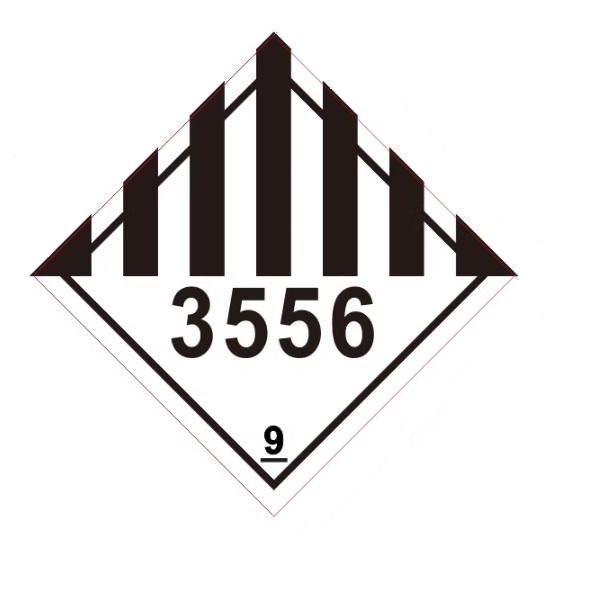 IATA UN3556 DGR Hazard Class 9 Label 10x10cm (50 Pieces)