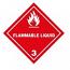 IATA DGR Hazard Label Class 3 Flammable Liquid (50 Pieces)