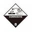 IATA DGR Hazard Label Class 8 Corrosive with English Word (50 Pieces)