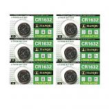 TIANQIU CR1632 Lithium Cell Button Battery (6 Pieces)