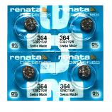 Renata 364 SR621SW AG1 LR621 Silver Oxide Button Battery (4 Pieces)