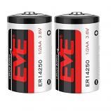 EVE ER14250 3.6V Type 1/2 AA Lithium Thionyl Chloride (Li-SOCl2) Cylindrical Battery (2 Pieces)
