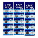 J.PAN CR1632 Lithium Cell Button Battery (15 Pieces)