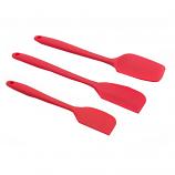 Silicone Spatula Utensil Heat Resistant Non Stick Cooking Value Pack 3 Set (Red)