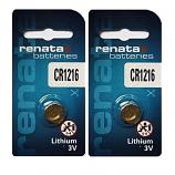Renata CR1216 Lithium Cell Button Battery (2 Pieces)