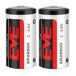 EVE ER26500 3.6V Type C Lithium Thionyl Chloride (Li-SOCl2) Cylindrical Battery (2 Pieces)