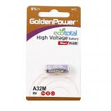 Golden Power A32M 9V 200mAh Alkaline High Voltage Battery (2 Pieces)