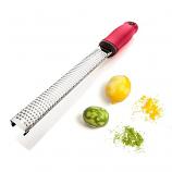 Stainless Steel Sharp Blade Grater Zester with Safety Cover for Lemon Ginger Cheese Garlic (Red)