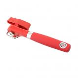 Stainless Steel Manual Can Opener with Soft Grips Handle (Red)