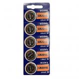 Sony CR2016 Lithium Cell Button Battery (5 Pieces)