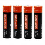 Doublepow 18650 2600mAh USB LSD Li-on Rechargeable Pointed Head Battery (4 Pieces)