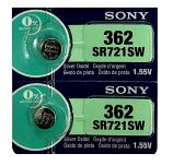 Sony 362 SR721SW SR58 SR721 Button Silver Oxide Battery (2 Pieces)