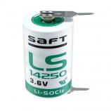 SAFT LS14250 3.6A with 2 Pin Welding foot Lithium Thionyl Chloride (Li-SOCl2) Cylindrical Battery (1 Piece)