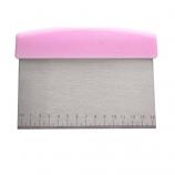 Stainless Steel Pizza Dough Scraper Cutter Flour Pastry (Pink)