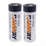Ramway ER17505 3.6V Lithium Thionyl Chloride (Li-SOCl2) Cylindrical Battery (2 Pieces)