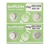 SUNCOM AG3 SR41SW LR41 392 Alkaline Button Battery (4 Pieces)