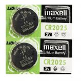 Maxell CR2025 Lithium Cell Button Battery (2 Pieces) 
