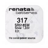 Renata 317 SR516SW Button Silver Oxide Battery (1 Piece)