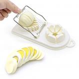 Dual Egg Slicer Stainless Steel Wire Dual Function Egg Dicer & Wedger (White)