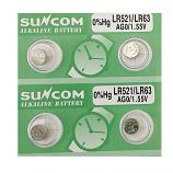 SUNCOM AG0 SR521SW LR521 379 Alkaline Button Battery (4 Pieces)