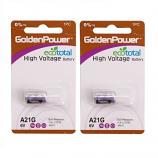 Golden Power A21G 11A L1016 MN11 6V Alkaline High Voltage Battery (2 Pieces)