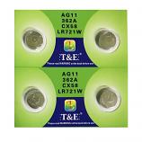 T&E AG11 SR721SW LR721 LR58 362 Button Alkaline Battery (4 Pieces)