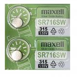 Maxell 315 SR716SW SR67 Silver Oxide Button Battery (2 Pieces)