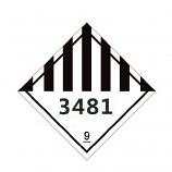 IATA UN3481 DGR Hazard Class 9 Label 10x10cm (50 Pieces)