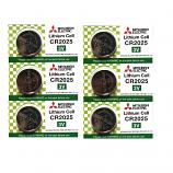 Mitsubishi CR2025 Lithium Cell Button Battery (5+1 Pieces)