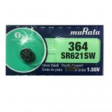 muRata 364 SR621SW AG1 LR621 Button Silver Oxide Battery (1 Piece)