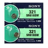Sony 321 SR616SW Button Silver Oxide Battery (2 Pieces)