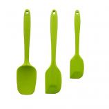 Silicone Spatula Utensil Heat Resistant Non Stick Cooking Value Pack 3 Set (Green)