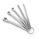 Mini Stainless Steel Round Measuring Spoons for Measuring Dry and Liquid Ingredients Set of 5