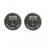 Maxell ML2016 3V Rechargeable Lithium Cell Button Battery (2 Pieces)
