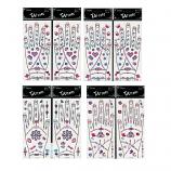 Temporary Hand Color Tattoos Sticker (Set of 4 Pairs)