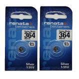 Renata 364 SR621SW AG1 LR621 Silver Oxide Button Battery Card Type (2 Pieces)
