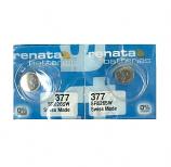 Renata 377 SR626SW AG4 LR66 Silver Oxide Button Battery (2 Pieces)