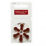 ReSound Size 312 Zinc Air Hearing Aid Battery (1 Card)