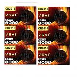 VSAI CR2016 Lithium Cell Button Battery (5+1 Pieces)